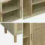 Mueble TV efecto caña y madera, 2 puertas y 1 estante, 120cm Photo4