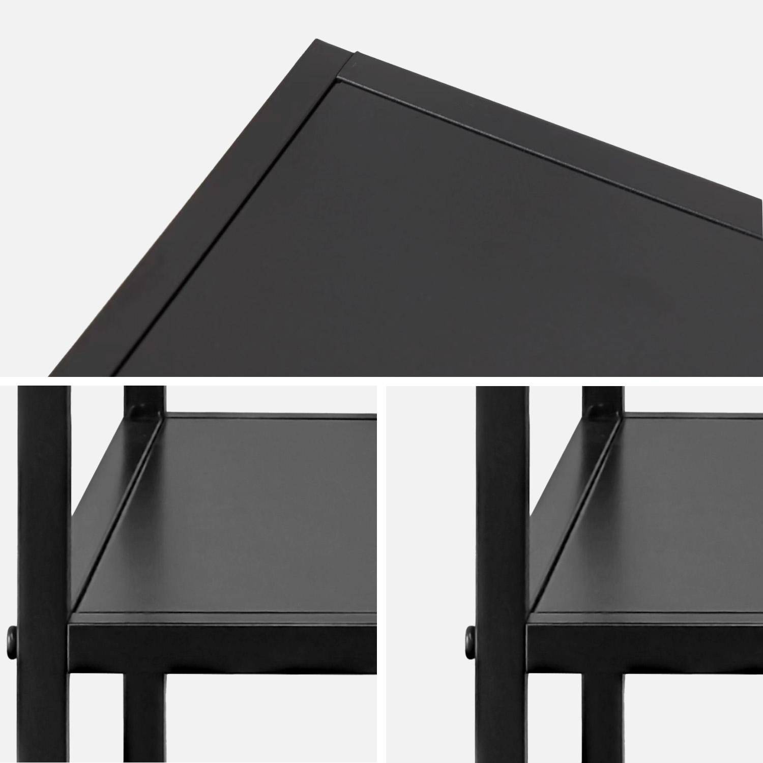 2er Set Nachttische aus schwarzem Metall mit 1 Regal,  B 43 x T 40 x H 52 cm - Industrielle,sweeek,Photo4