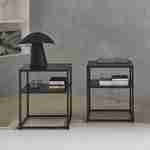 Set of 2 black metal bedside tables, 1 shelf, INDUSTRIAL L43xW40xH52cm Photo1