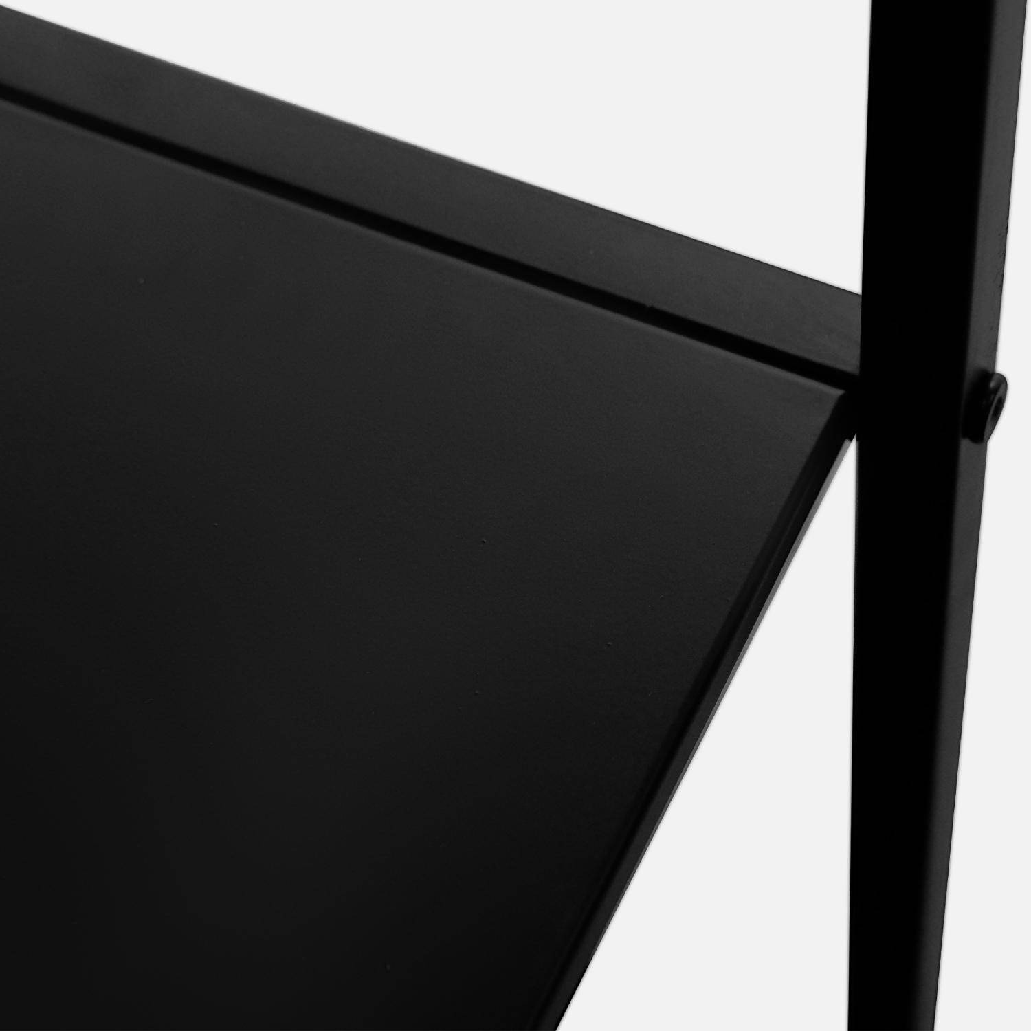 Desk with 2 black metal shelves 120cm, Industrielle, Black,sweeek,Photo7