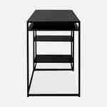 Desk with 2 black metal shelves 120cm, Industrielle, Black Photo5