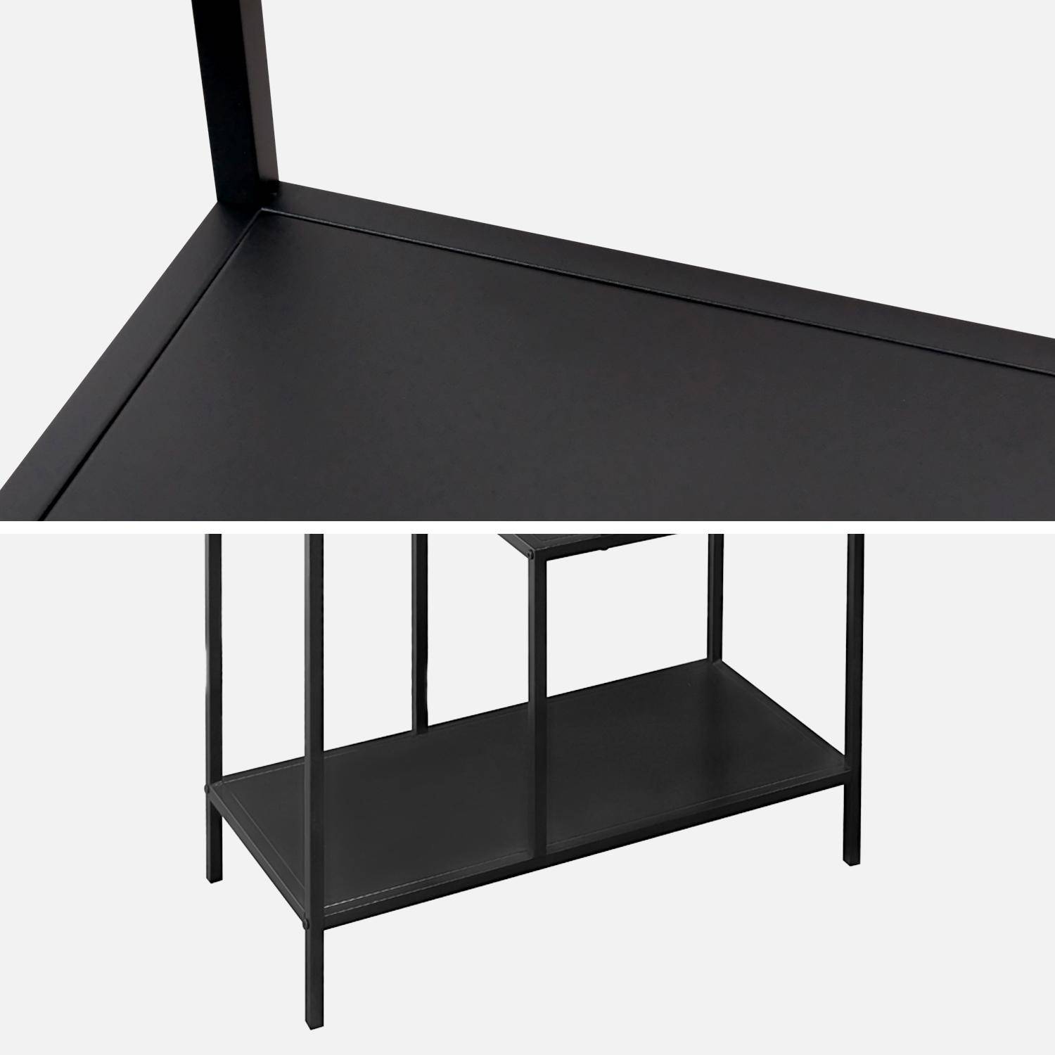 Estantería asimétrica de metal negro con 4 estanterías, Industrielle, Negro, 69x33x113.5 cm,sweeek,Photo5