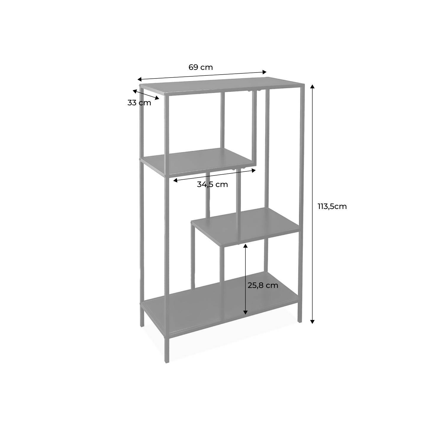 Annlera Étagère Bibliothèque 4 Étagères 80x30x120cm Noire - Style Industriel Pour Salon
