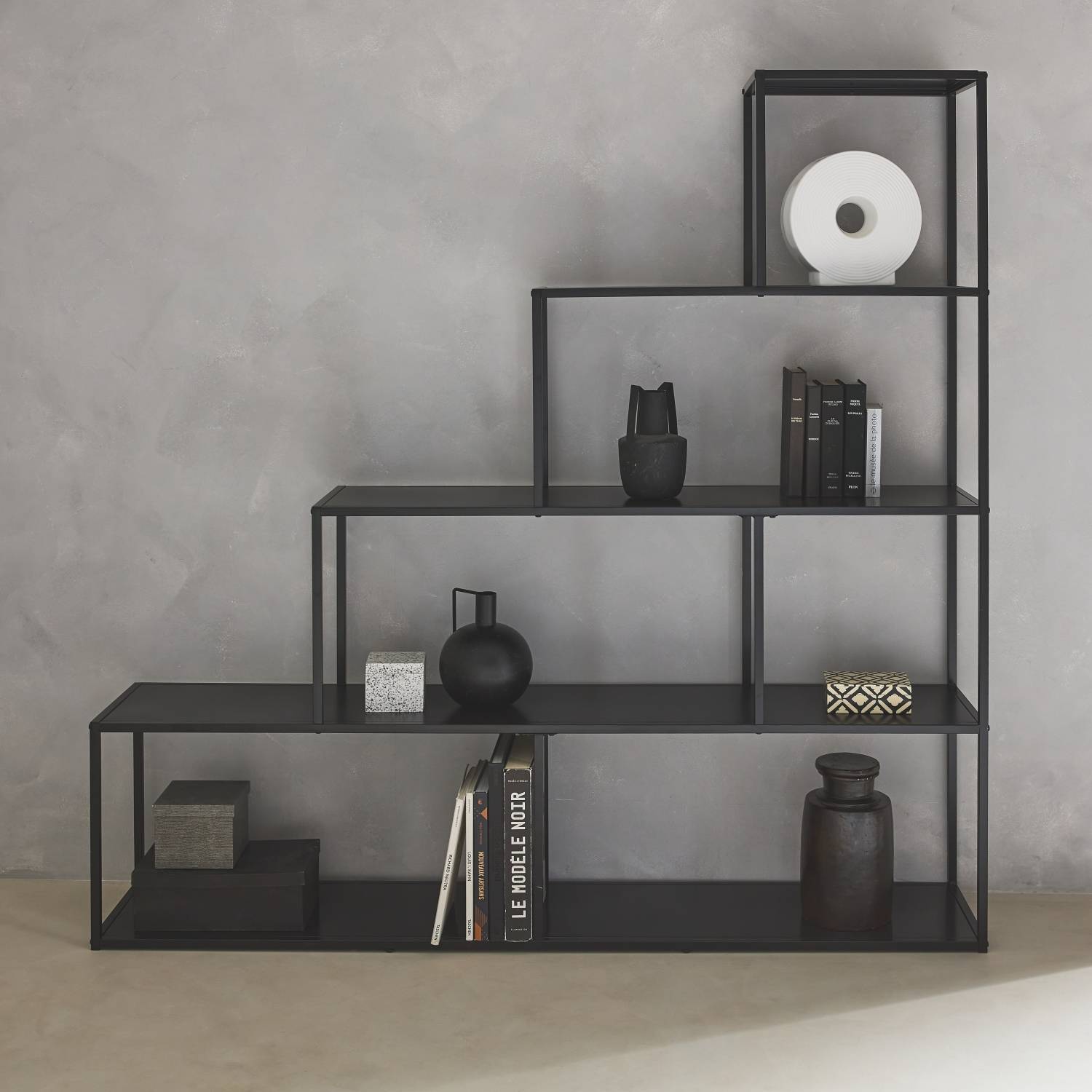 Black 4 shelf bookcase discount