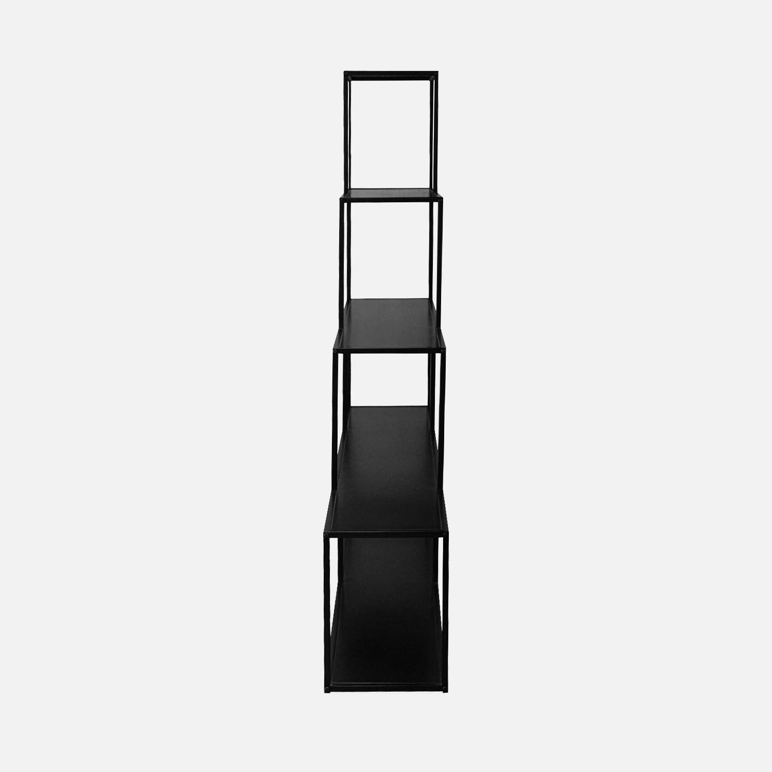 Etagère bibliothèque escalier en métal noir 4 niveaux INDUSTRIELLE  L 160 x P 30 x H 157cm  Photo5