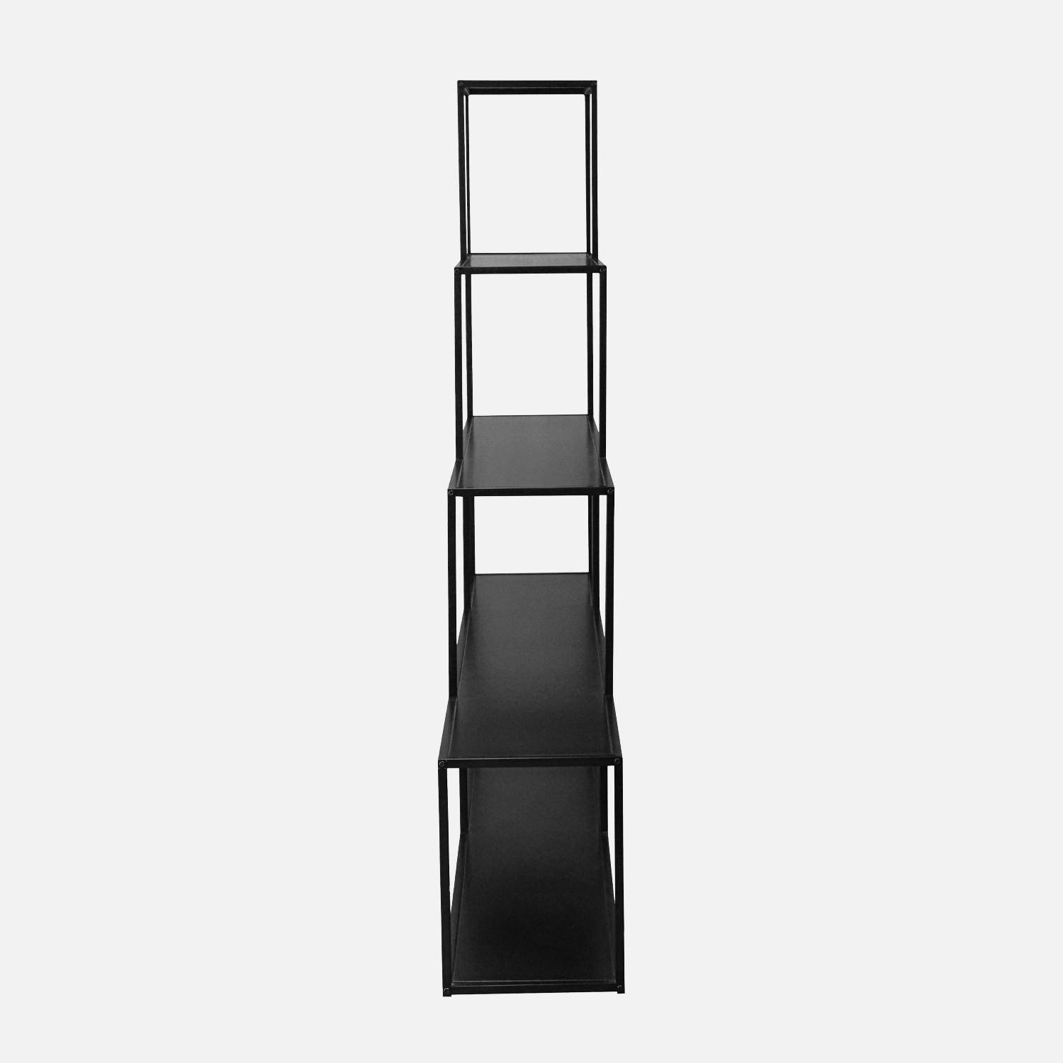 Etagère bibliothèque escalier en métal noir 4 niveaux INDUSTRIELLE  L 160 x P 30 x H 157cm  Photo5