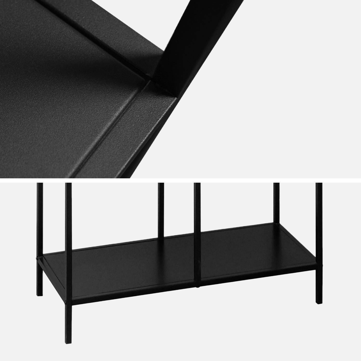 Boekenkast in zwart metaal, 6 niveaus, Industrielle, B 77 x D 33 x H 185cm,sweeek,Photo6