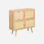 Wood-effect 4-door cane children's chest of drawers Photo1