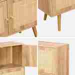 Cómoda infantil de 4 puertas de caña efecto madera Photo4