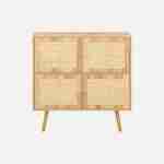 Wood-effect 4-door cane children's chest of drawers Photo2