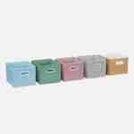 Mueble de almacenaje para niños con 7 compartimentos y 3 cestas rosas y 3 cestas grises Photo4