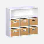 Storage unit for children with 7 compartments and 6 plant fibre baskets Photo1
