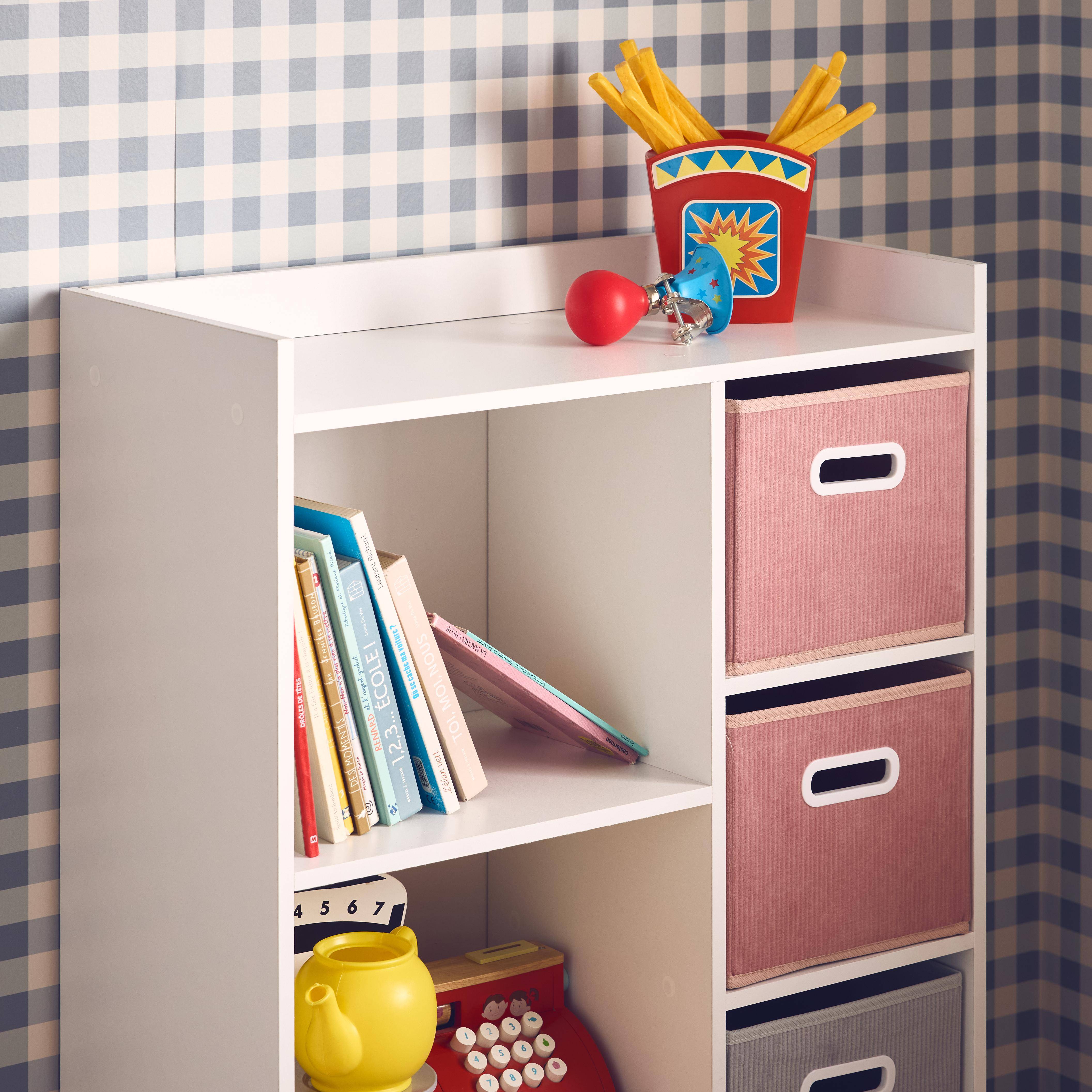 Mueble infantil con 4 cestas de terciopelo, Camille, Rosa, 129.5x62x96 cm Photo2