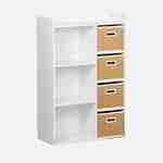 Storage unit for children with 7 compartments and 4 natural fibre baskets Photo1