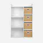 Storage unit for children with 7 compartments and 4 natural fibre baskets Photo2