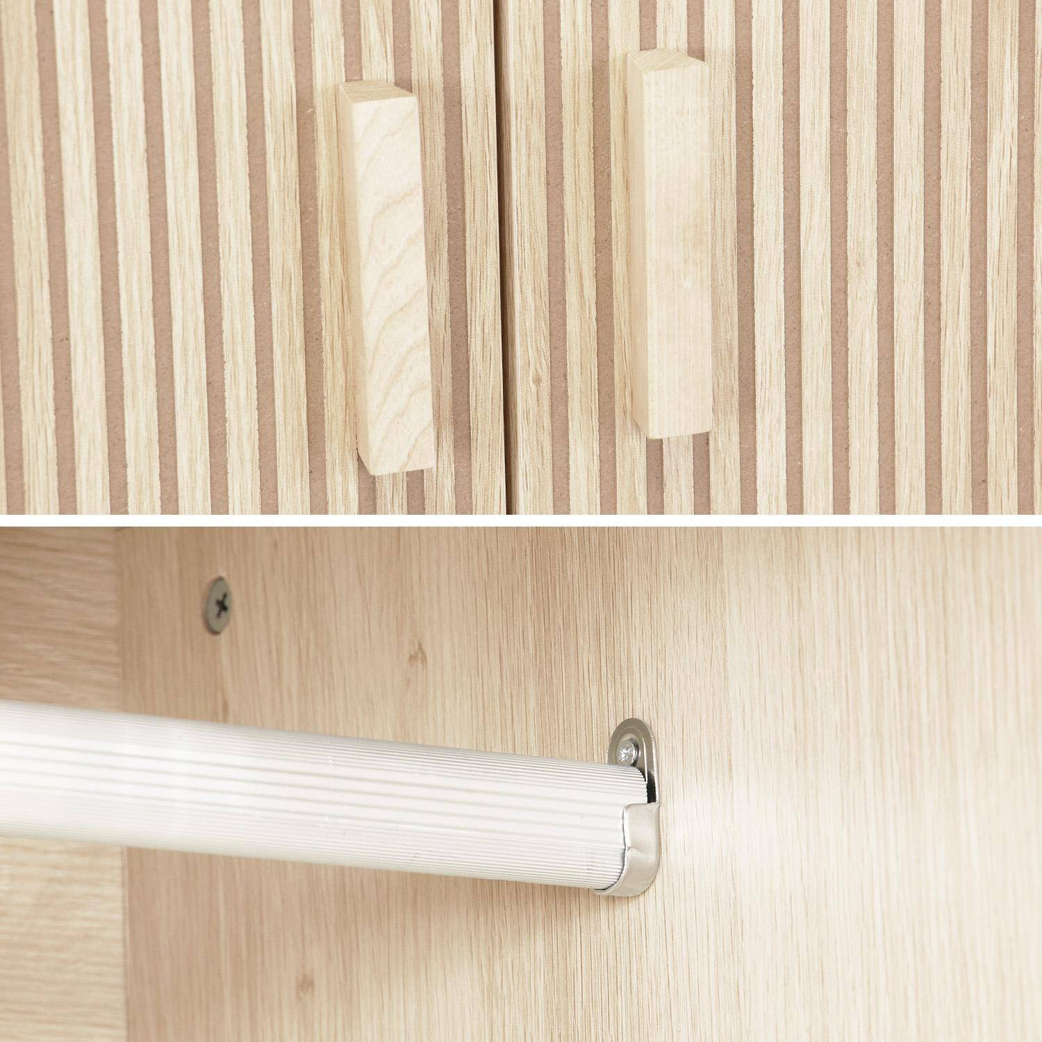 Garderobe, 2-deurs kledingkast met hangruimte, gelamineerde panelen en dennenhouten poten B 80 x D 48 x H 180cm, Linear Photo6