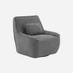 360° draaibare fauteuil in donkergrijs bouclé afneembaar kussen, Lounge, B 83 x D 83 x H 83cm Photo1