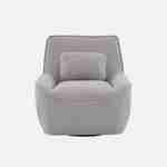 360° draaibare fauteuil in lichtgrijs bouclé afneembaar kussen, Lounge, B 83 x D 83 x H 83cm Photo2