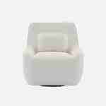 360° draaibare fauteuil in wit bouclé afneembaar kussen, Lounge, B 83 x D 83 x H 83cm Photo2