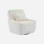 360° draaibare fauteuil in wit bouclé afneembaar kussen, Lounge, B 83 x D 83 x H 83cm Photo1