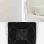 Fauteuil pivotant 360° en bouclette texturée blanc avec coussin intégré et déhoussable - LOUNGE L 83 x P 83 x H 83cm Photo3