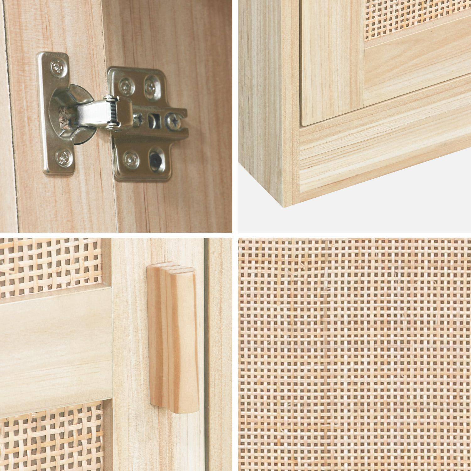 Dressingkast rotan en houteffect, kledingkast met 1 deur, 5 planken,sweeek,Photo6
