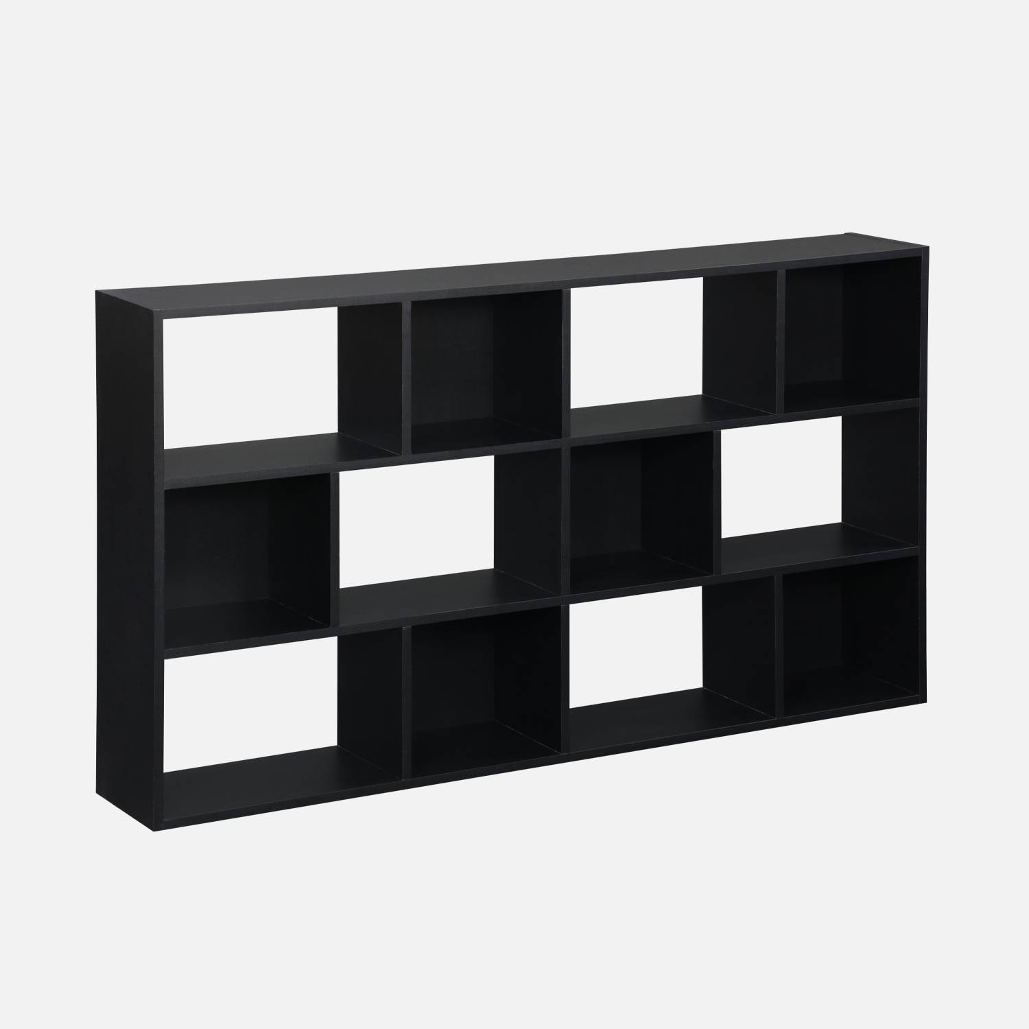 Asymmetrische zwarte design boekenkast, 3 planken I sweeek
