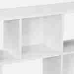 Witte boekenkast met asymmetrisch design, Pieter, 3 planken, 12 opbergvakken Photo3