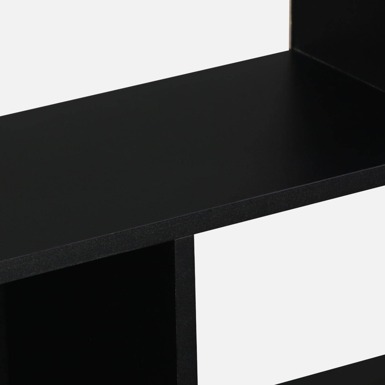 3-shelf bookcase with 6 compartments, black,  L83xW23xH80cm, Pieter Photo3