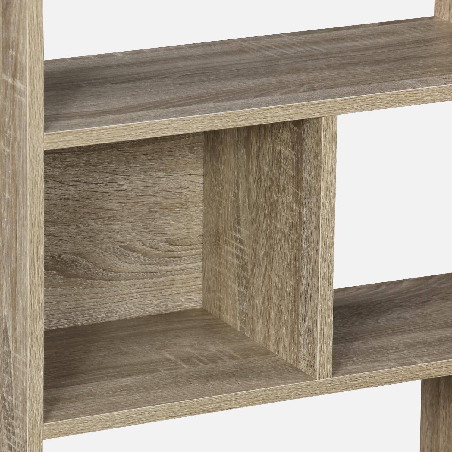 Boekenkast, naturel houtkleur, 3 planken en 6 opbergvakken, Pieter Photo3