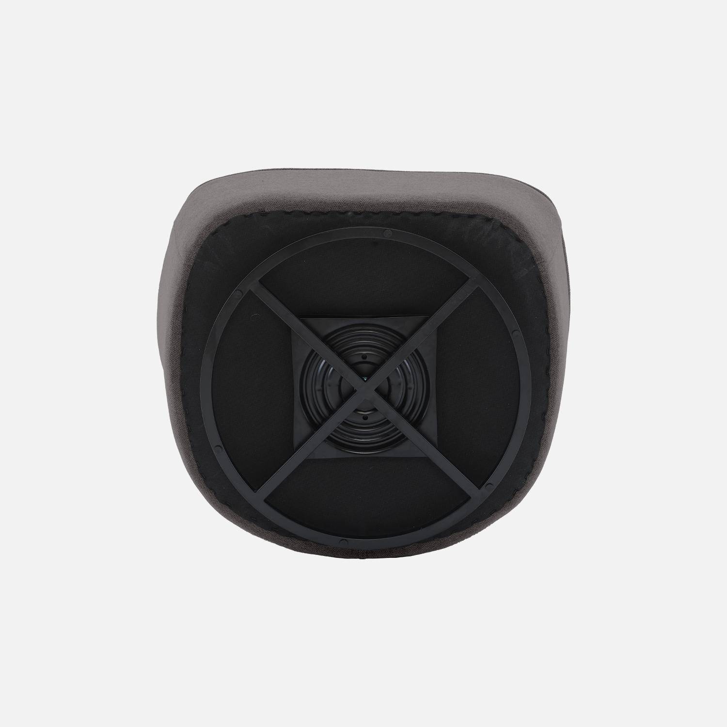 Fauteuil pivotant 360° en bouclette texturée gris souris, piètement en métal noir mat - SPINO,sweeek,Photo8