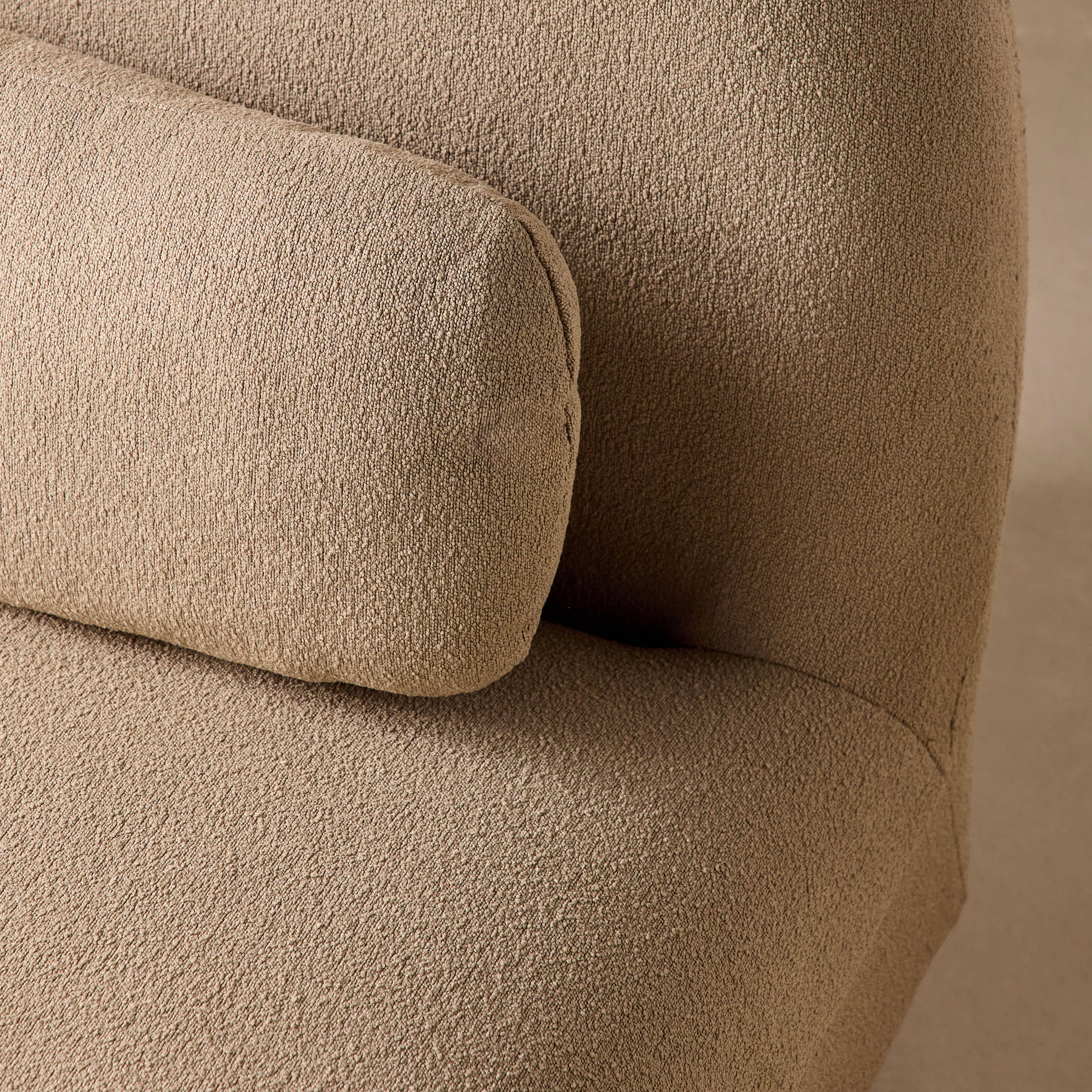 Poltrona giratório 360º em tecido boucle texturado, Spino, Beige, 85x85x75 cm,sweeek,Photo6