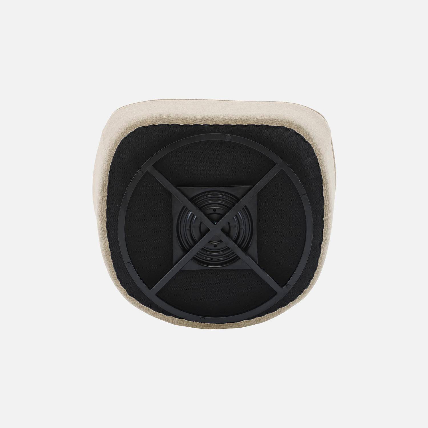 Fauteuil pivotant 360° en bouclette texturée blanc crème, piètement en métal noir mat - SPINO Photo7