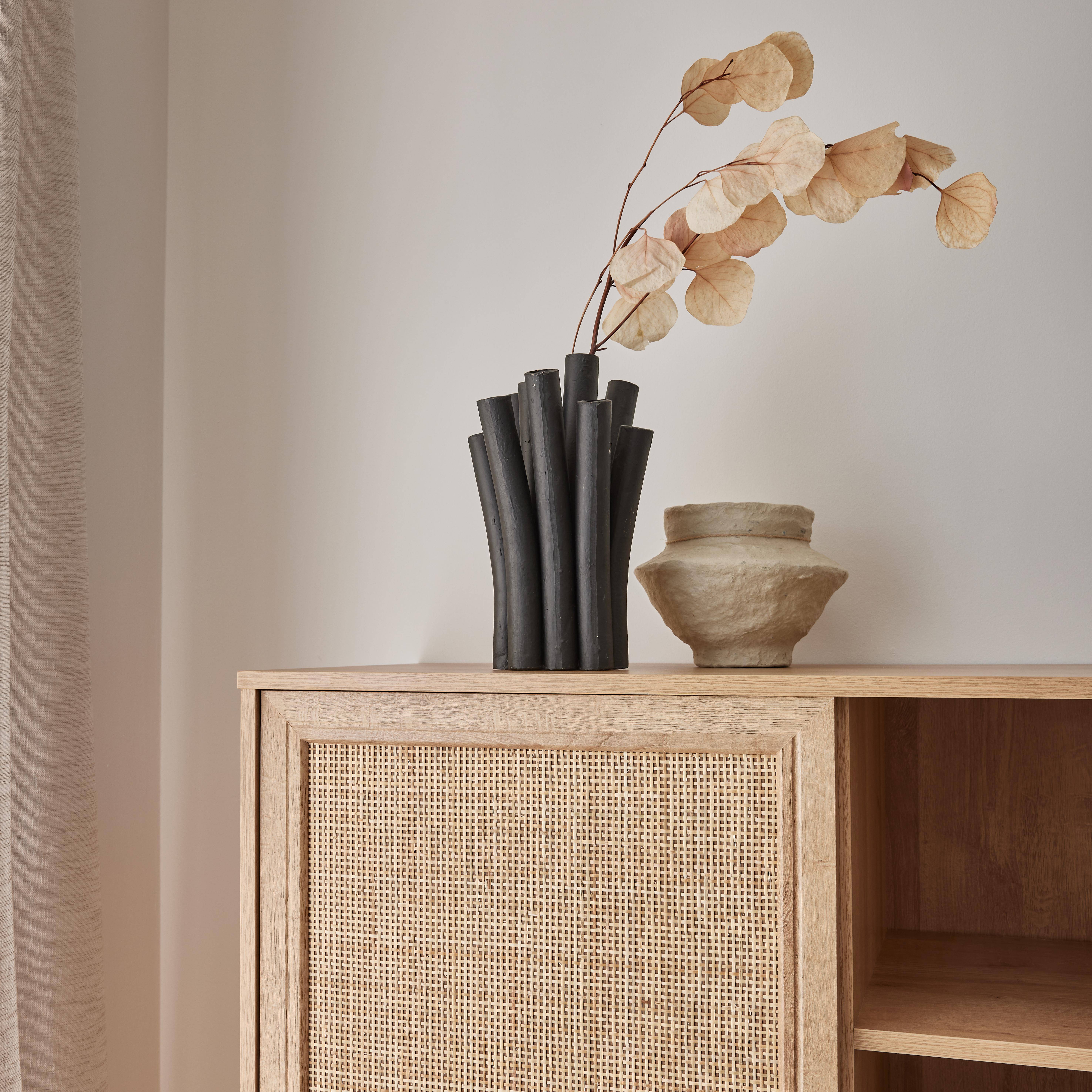 Highboard mit Rattan-Geflecht und Holzdekor, B 101,5 cm l sweeek