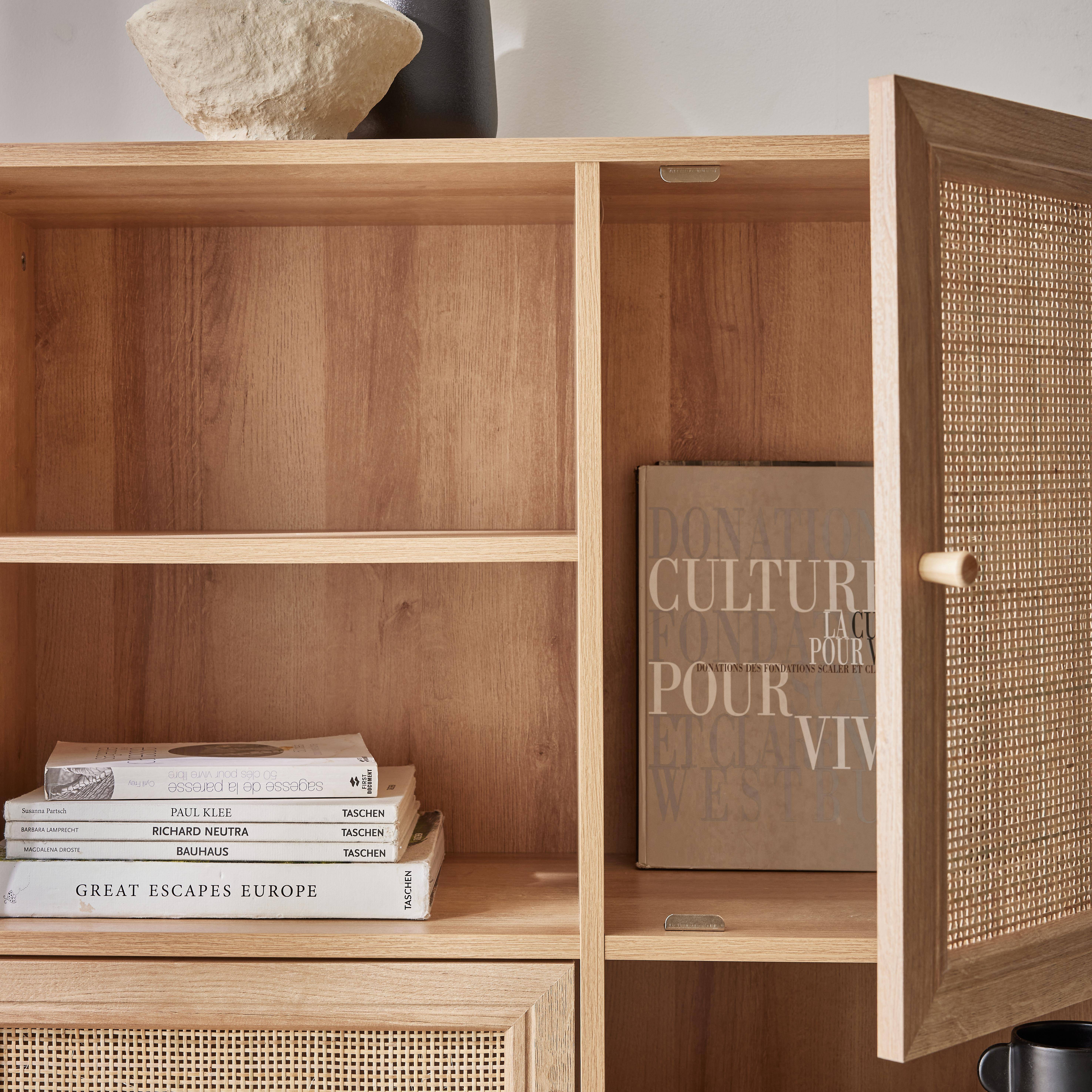 Wandkast 2 deuren 4 open vakken 90cm naturel | sweeek