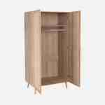 Kledingkast van riet- en houteffect, Bohème, 2 deurs met een kledingstang, B 90 x D 59 x H 179,5cm Photo3