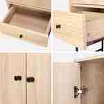 Grooved wood-effect wardrobe with 2 doors, 2 drawers and 3 shelves Photo4
