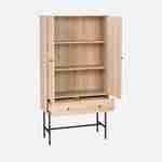 Grooved wood-effect wardrobe with 2 doors, 2 drawers and 3 shelves Photo3