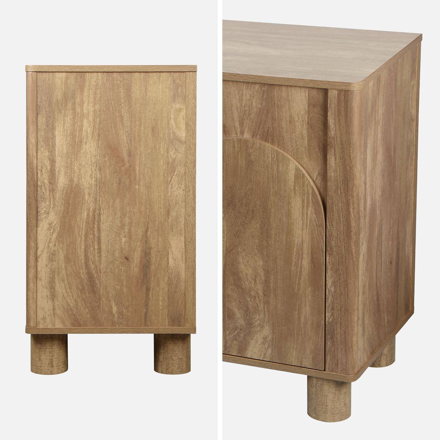 Buffet exotique bois MDF 4 portes, 2 espaces de rangement et 2 tiroirs intérieurs, L 150 cm Photo4