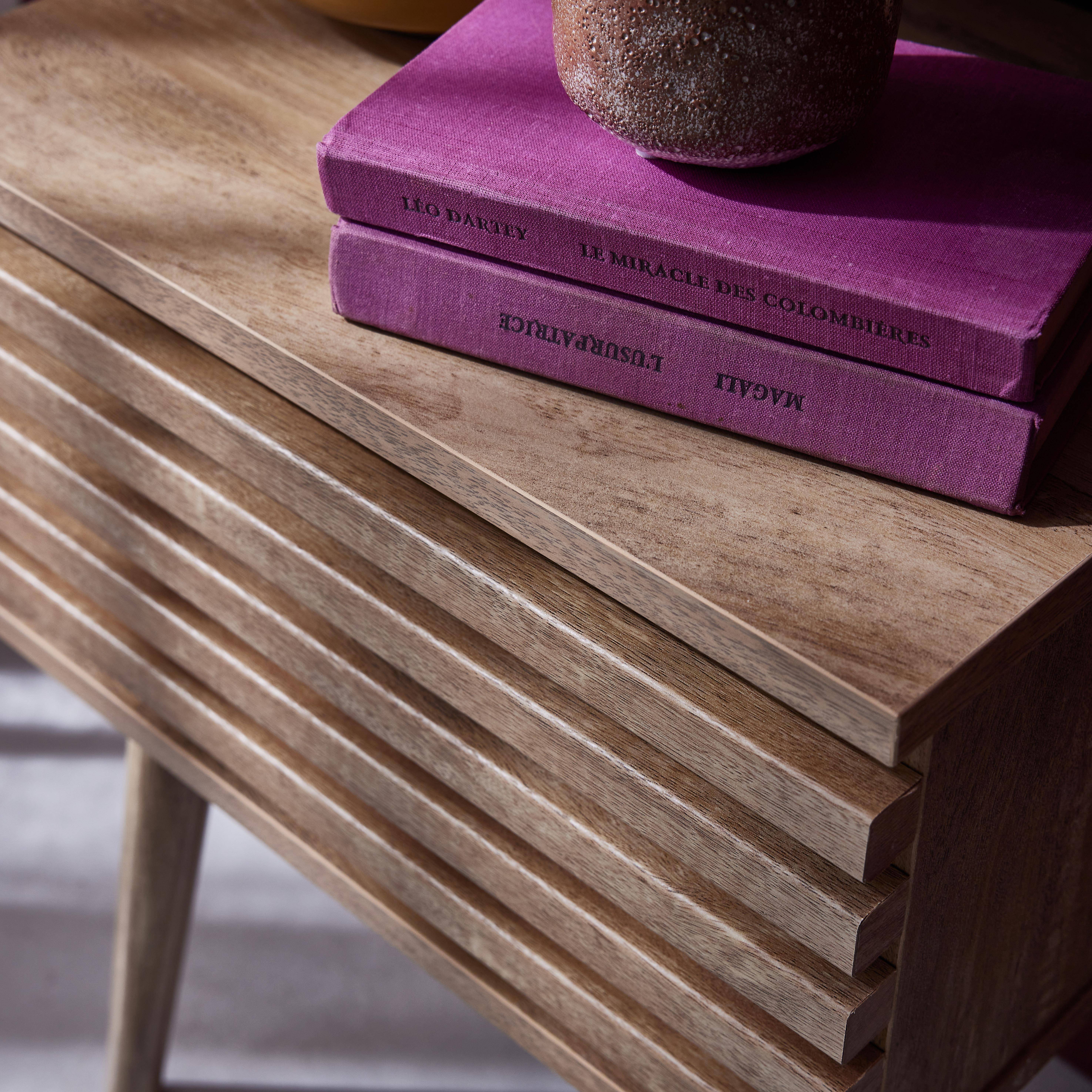 Artisan Furniture Massief hout Afgerond nachtkastje met open plank