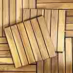 Lot de 10 dalles de terrasses 30x30cm en bois d'acacia, motif linéaire, à lattes, clipsables Photo5