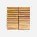 Lot de 10 dalles de terrasses 30x30cm en bois d'acacia, motif linéaire, à lattes, clipsables Photo4