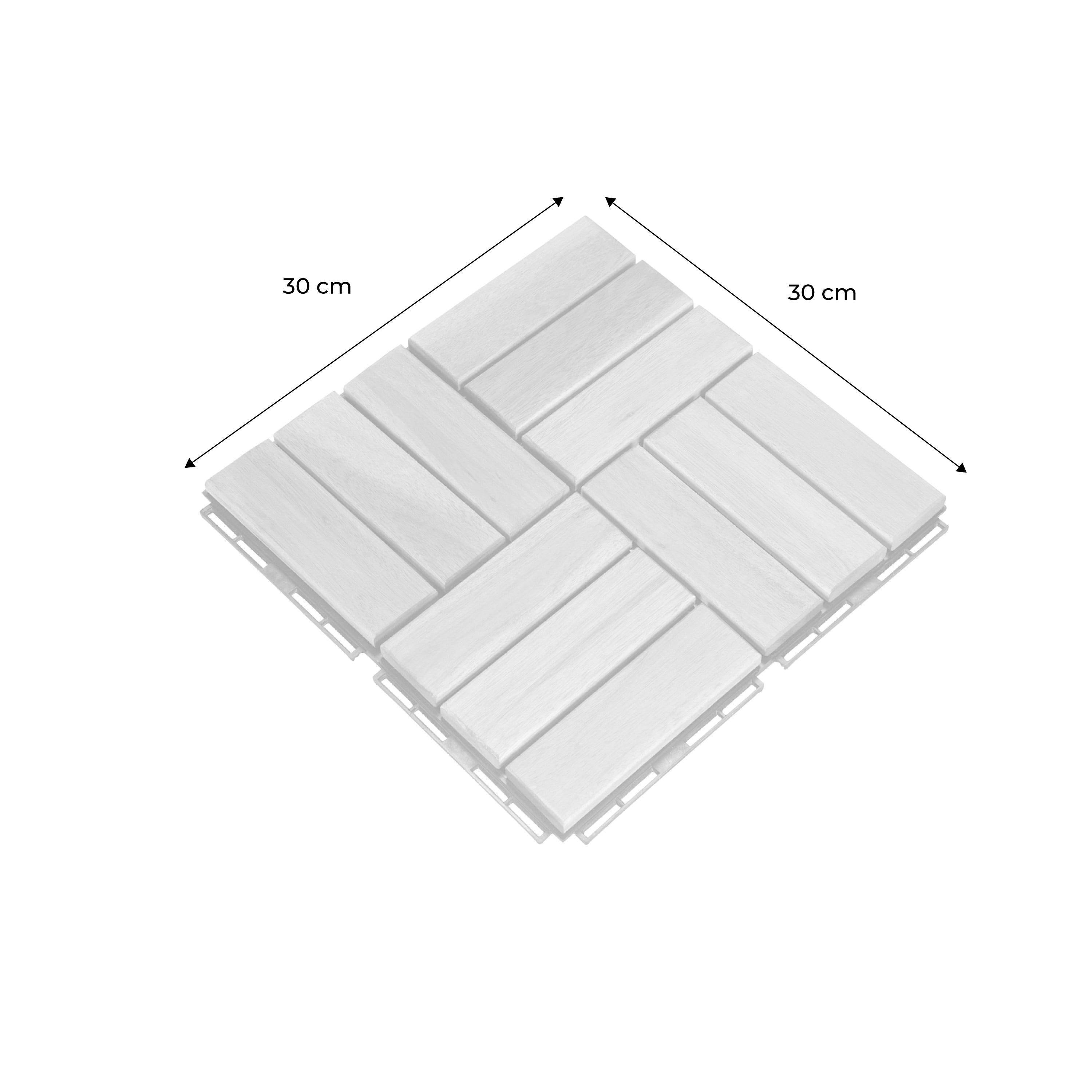 TK♣︎ Set of 30x30cm wooden patio tiles, square pattern, Natural