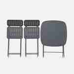 Folding bistro-style garden table in anthracite with 2 folding chairs in sturdy galvanised steel Photo6
