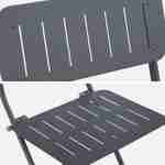 Folding bistro-style garden table in anthracite with 2 folding chairs in sturdy galvanised steel Photo7