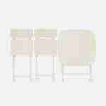 Off-white folding bistro-style garden table with 2 folding chairs in sturdy galvanised steel Photo4