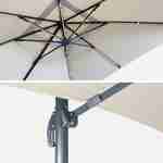 3x3m, Luce, beige LED parasol op zonne-energie met geïntegreerd licht + hoes Photo6