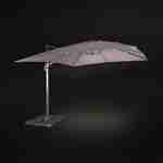 3x3m, Luce, taupe LED parasol op zonne-energie met geïntegreerd licht + hoes Photo4