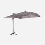 3x3m, Luce, taupe LED parasol op zonne-energie met geïntegreerd licht + hoes Photo1