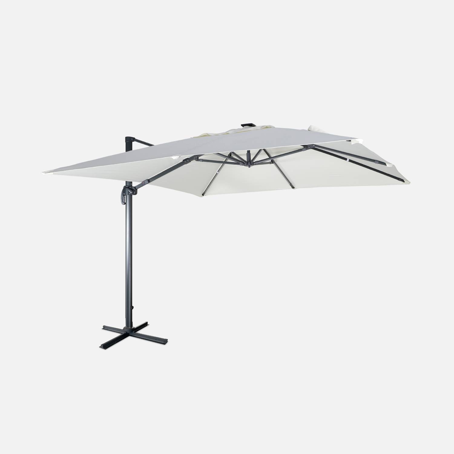 Ecru LED parasol op zonne-energie met hoes I sweeek